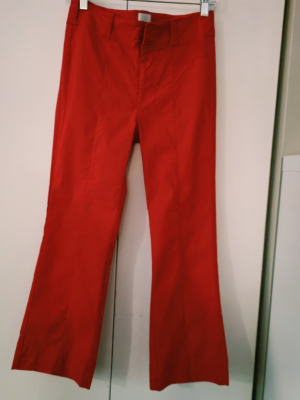 Maeve Bright Red Flared Chinos